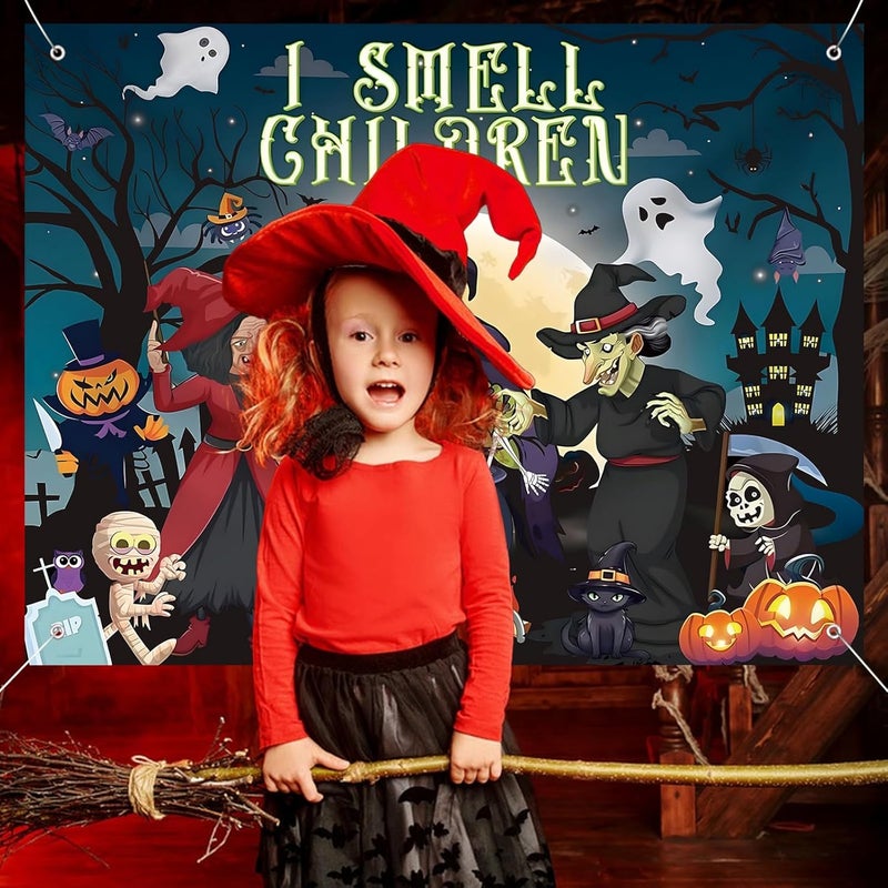 Pedel Halloween Trunk Or Treat Car Decoration Kits for Suv Banner, I Smell Children Backdrop Banner for Halloween Archway Garage Door Haunted House Car Trunk Decor - Image 5